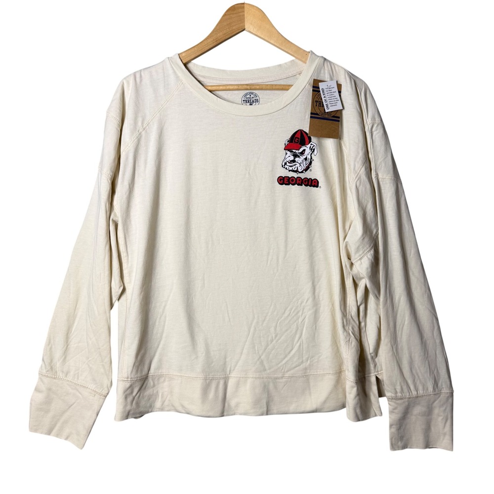 Rivalry Threads Georgia Bulldogs Long Sleeve Graphic T-Shirt XL 16/18 Cream NWT